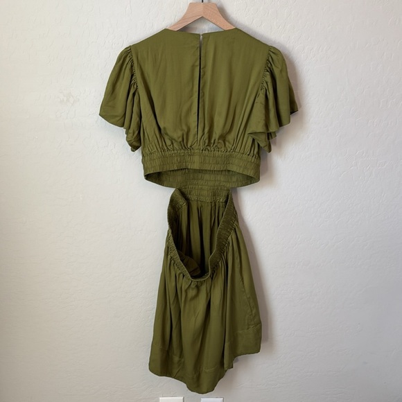 Anna Nata x REVOLVE Spencer Open Back Mini Dress Olive Green Size M - Picture 7 of 8